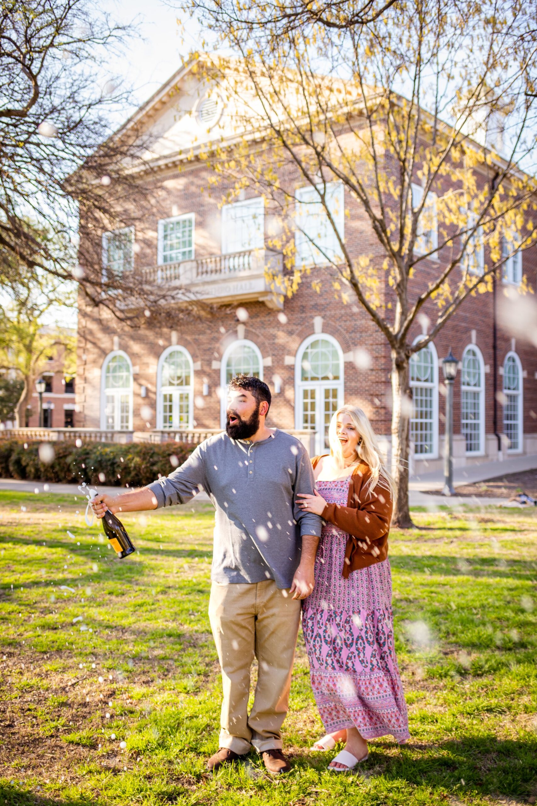 Timeless and romantic engagement photos at SMU in Dallas