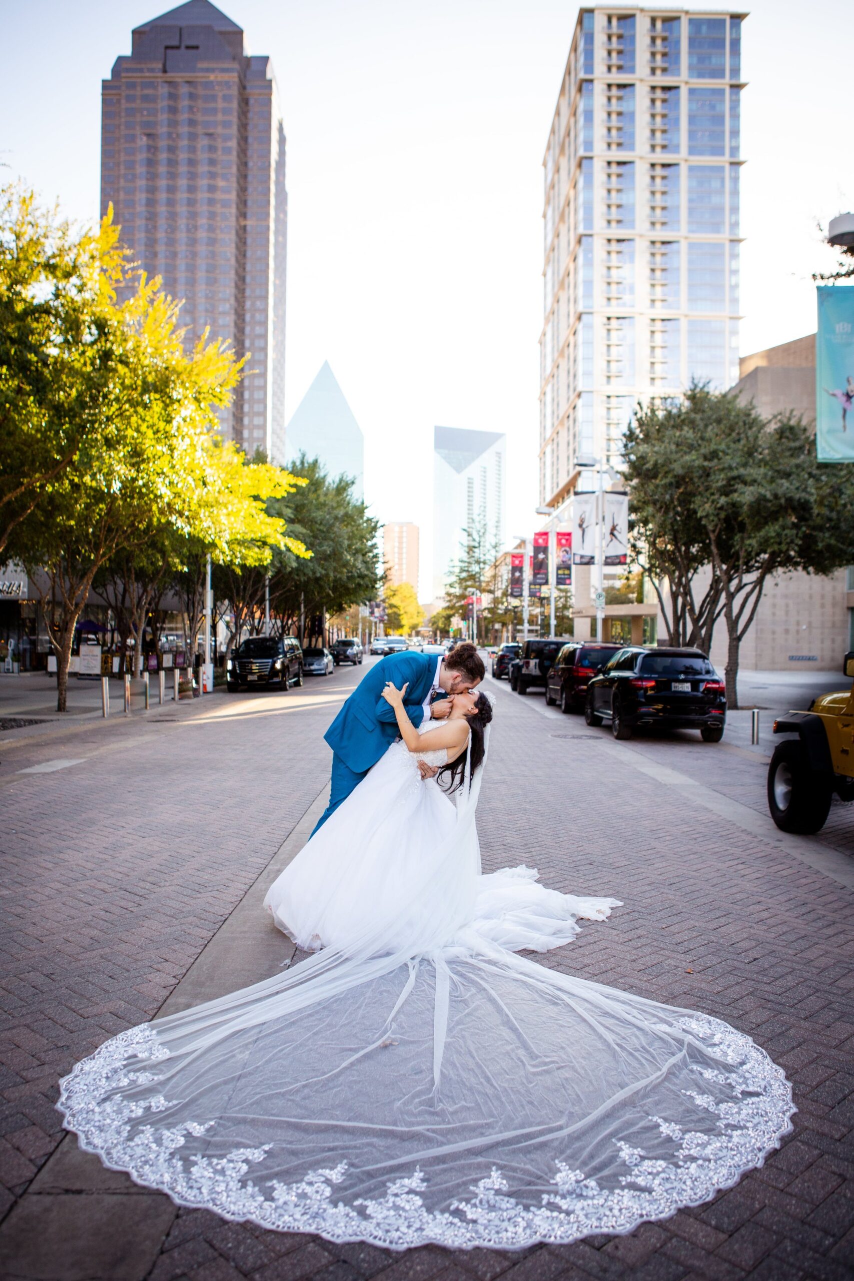 Bride and groom's special moment captured in downtown Dallas