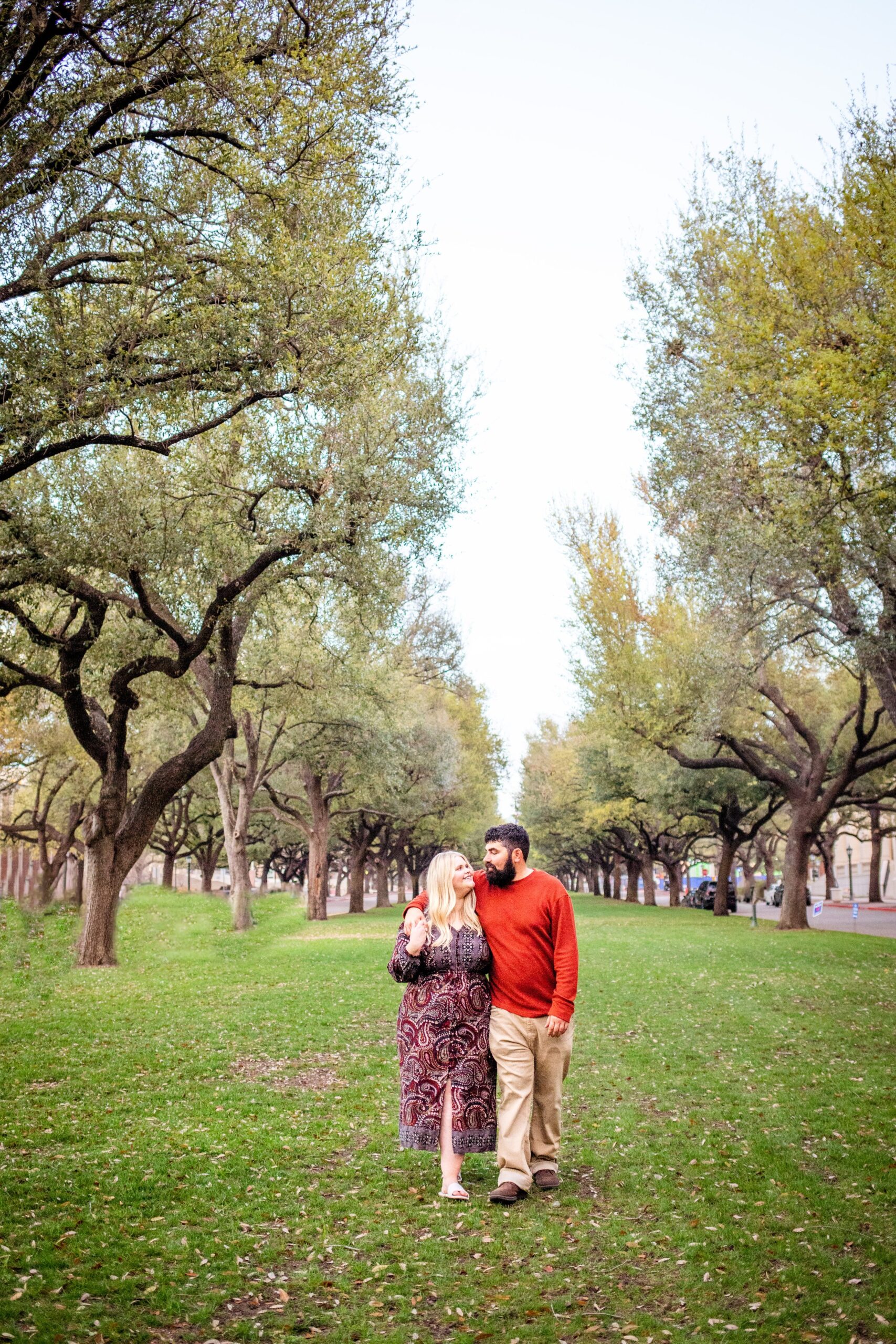 Vibrant SMU spring engagement session photography
